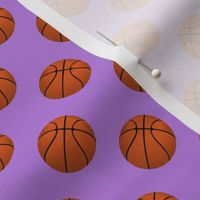 One Inch Basketball Balls on Lavender Purple