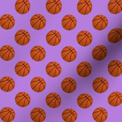One Inch Basketball Balls on Lavender Purple