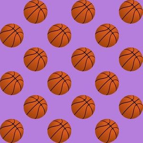 One Inch Basketball Balls on Lavender Purple