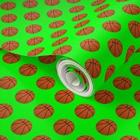 One Inch Basketball Balls on Lime Green