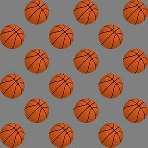 One Inch Basketball Balls on Medium Gray