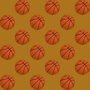 One Inch Basketball Balls on Matte Antique Gold