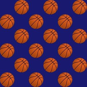 One Inch Basketball Balls on Midnight Blue