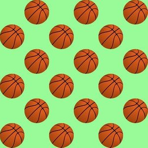 One Inch Basketball Balls on Mint Green