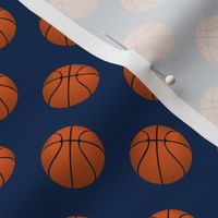 One Inch Basketball Balls on Navy Blue