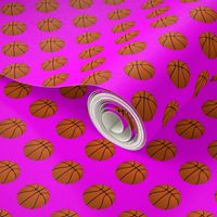 One Inch Basketball Balls on Pink