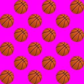 One Inch Basketball Balls on Pink