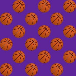 One Inch Basketball Balls on Purple