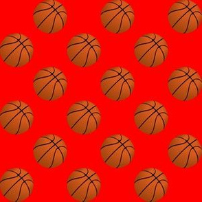 One Inch Basketball Balls on Red