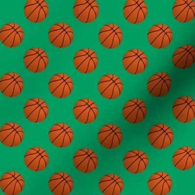 One Inch Basketball Balls on Shamrock Green