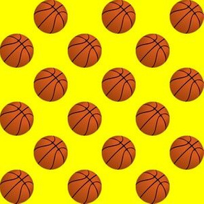 One Inch Basketball Balls on Yellow