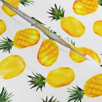 Watercolor pineapples, large scale
