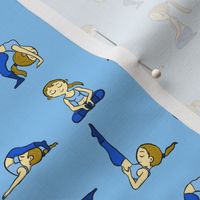 Yoga Positions - Cartoon Illustrations - Blue