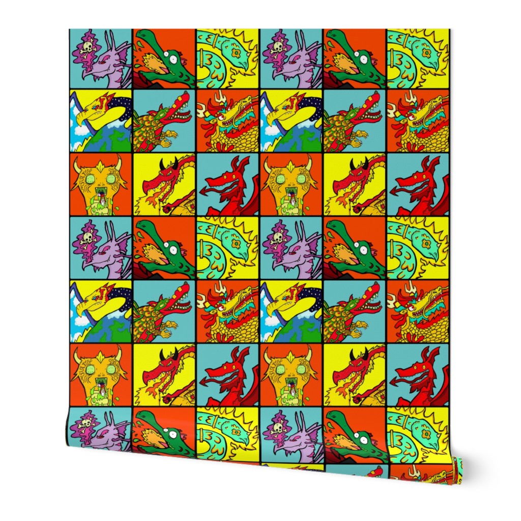 Cartoon Dragon illustration Tiles - Set 2