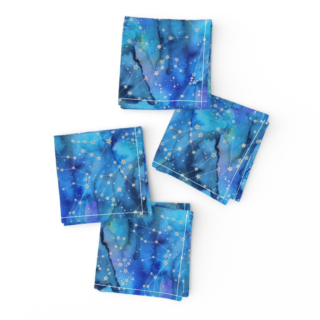 Blue Watercolour Constellations