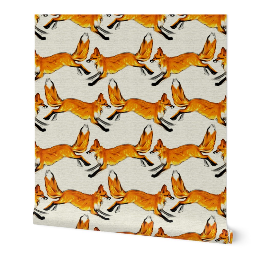 Running Golden Red Foxes