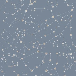 Constellations - grey with gold effect stars