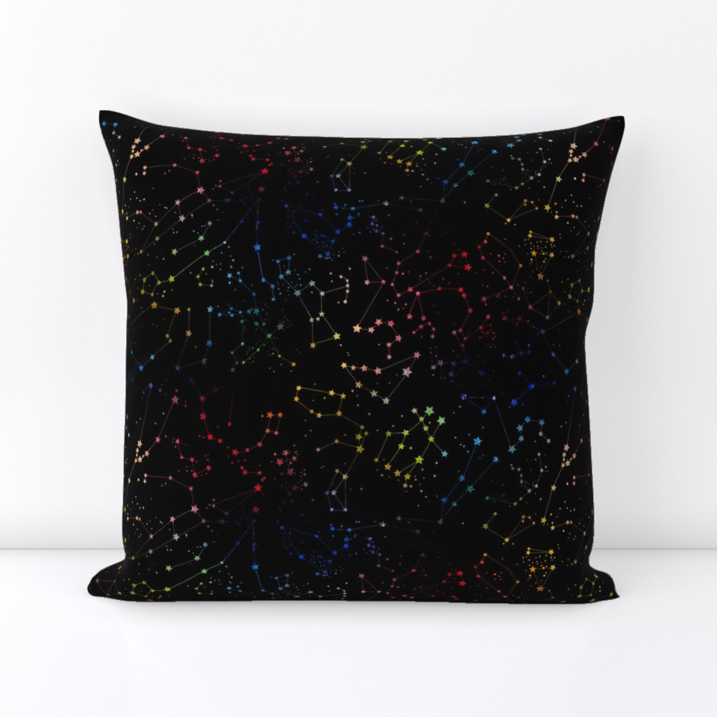 Rainbow Constellations - black background