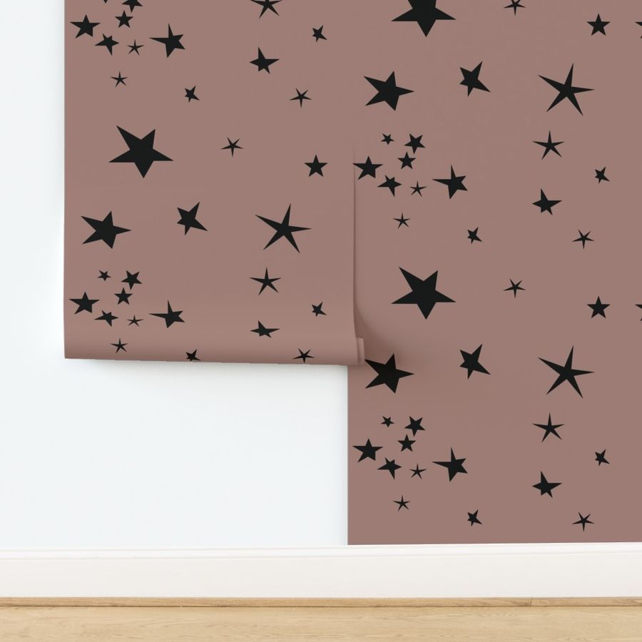 stars - sky at night black on dusty cedar mauve winter 17 || by sunny afternoon