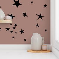 stars - sky at night black on dusty cedar mauve winter 17 || by sunny afternoon