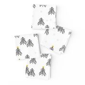 christmas tree - scandi christmas tree forest tree spruce black and white winter