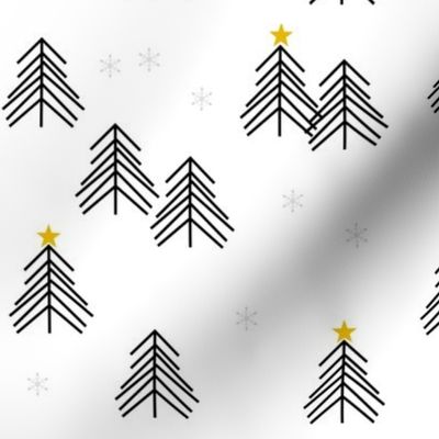 christmas tree - scandi christmas tree forest tree spruce black and white winter