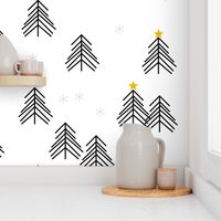 christmas tree - scandi christmas tree forest tree spruce black and white winter