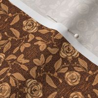 Old Fashioned Textured Meandering Roses in Shades of Brown