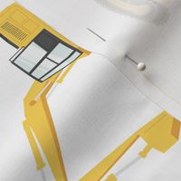 (large) construction trucks - yellow on white - 90 