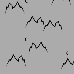 Mountains - night mountain tops grey and black winter || by sunny afternoon