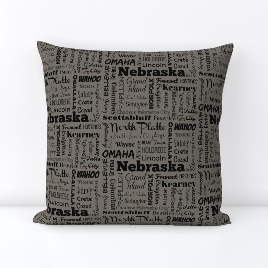 Nebraska cities, taupe