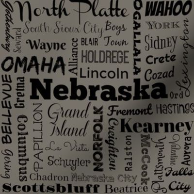 Nebraska cities, taupe