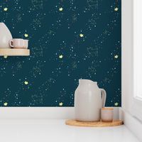 Cat Space in Dark Blue