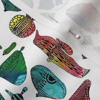 Rainbow fish fabric design