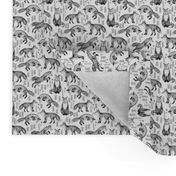 SMALL Foxes Fabric // Black and White Nursery baby design by Andrea Lauren 