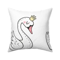 Swan Swans Pillow Plush Plushie Softie Cut & Sew 