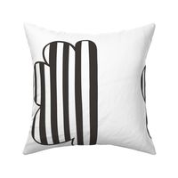 Clouds Black & White Stripes Pillow Plush Plushie Softie Cut & Sew 