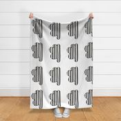 Clouds Black & White Stripes Pillow Plush Plushie Softie Cut & Sew 