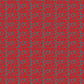 Floral pattern in red and grey