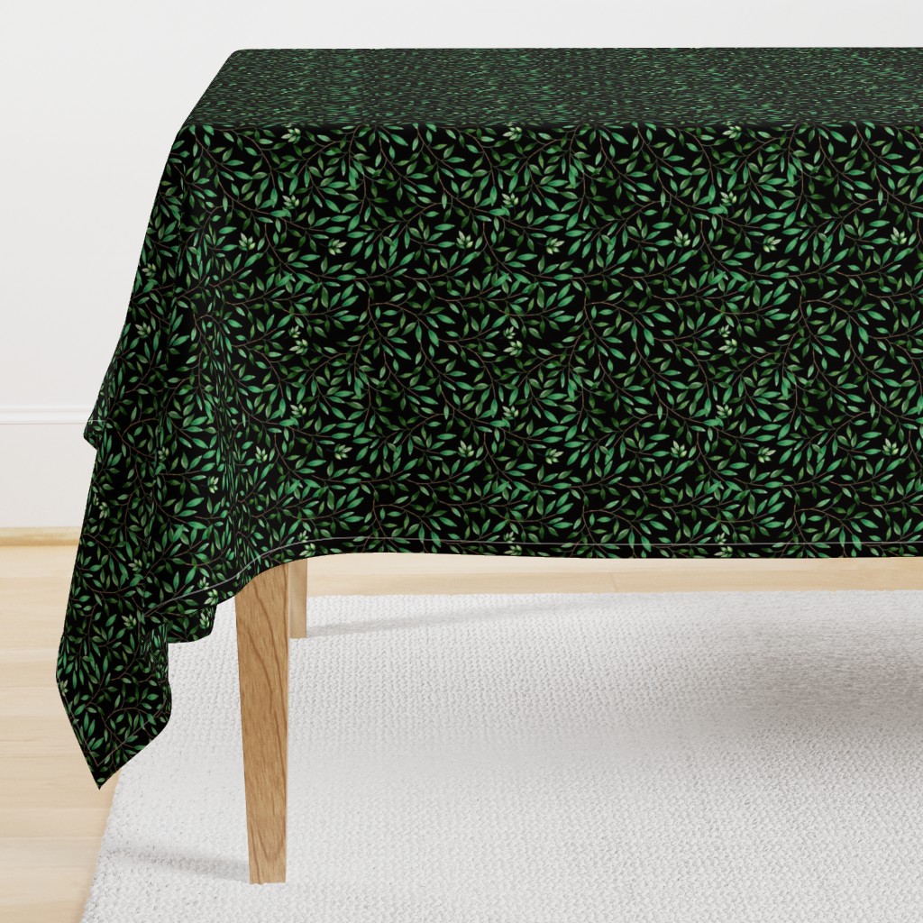 8" Floral Elephant Green Leaves 2017 / Black