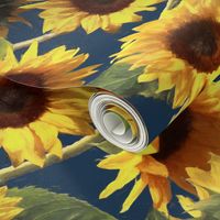 Sunflowers on Dark Blue Rotated