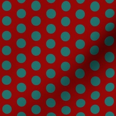 Polka Dot: Red and Teal