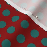 Polka Dot: Red and Teal