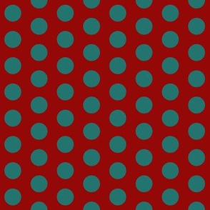 Polka Dot: Red and Teal