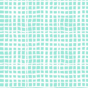 mint grid fabric