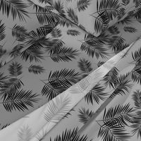 Palm leaves - black on grey winter palm leaf || by sunny afternoon