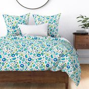 Aqua Watercolor Paisley