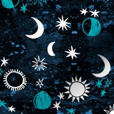 night sky galaxy fabric // nursery baby night sky nursery aqua