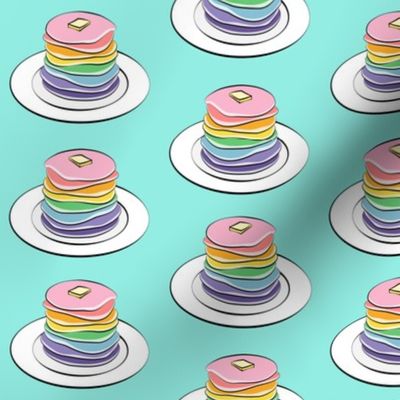 rainbow pancake stacks