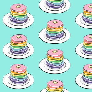 rainbow pancake stacks